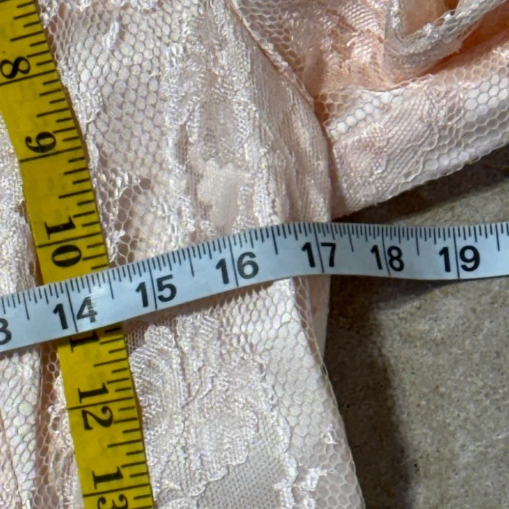 Vintage Scott McClintock Dress Women’s Size 12 Pink Lace Peplum Back Zipper - Picture 11 of 15
